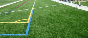 Game lines on A-Turf field at Red Lion High School in PA