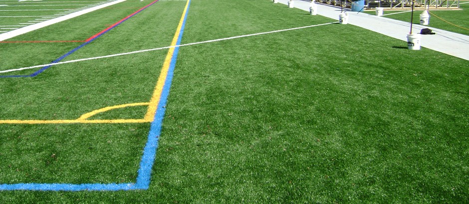 Game lines on A-Turf artificial field at Red Lion High School in PA