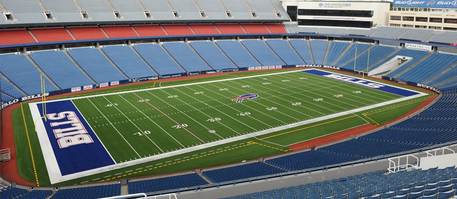 A-Turf Titan on artificial turf football field at New Era Field for NFL Buffalo Bills