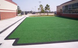 A-Turf artificial grass play area at J. Frank Dobie High School in Houston, TX