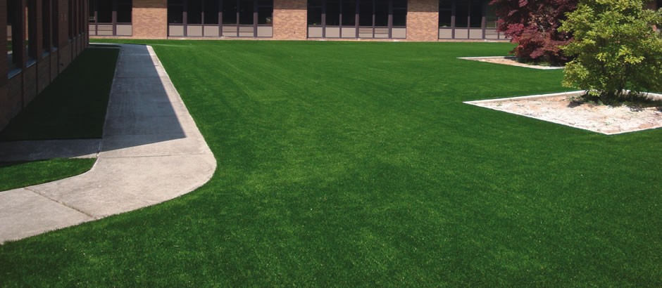 A-Turf fake grass used for outside courtyard at East Rochester Jr/Sr Hich School