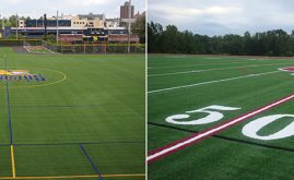 Canisius Orchard Park logo on artificial grass turf