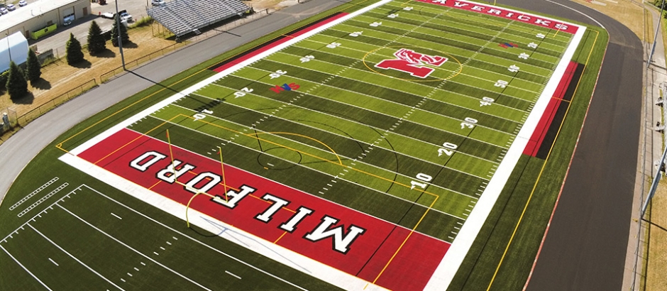 milford hs artificial grass field turf