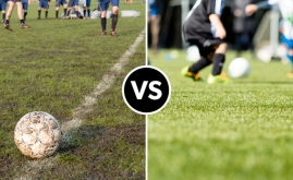 natural grass vs artificial grass field turf