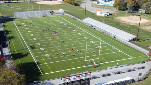 Aerial photo of replacement field in 2020